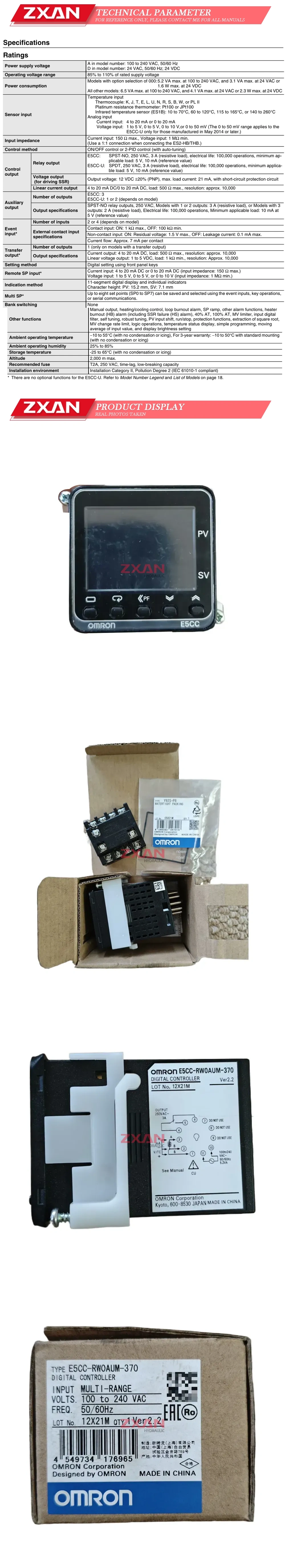 OMRON E5CC-RW0AUM-370 Temperature controller Description