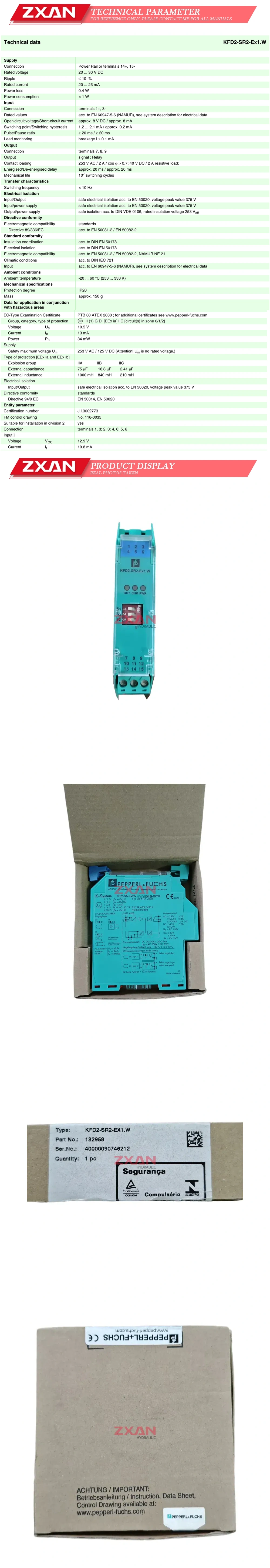 PEPPERL+FUCHS KFD2-SR2-EX1.W Safety barrier Description