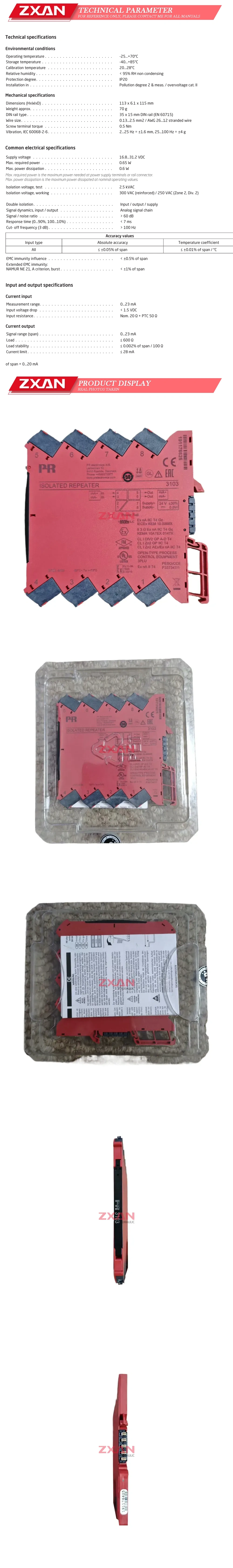 PR 3103 Isolating relay Description