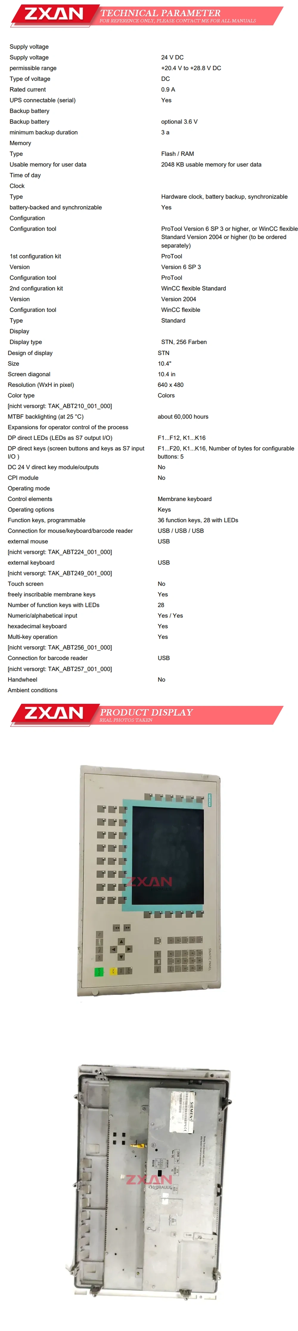 SIEMENS 6AV6 542-0CC10-0AX0 Description