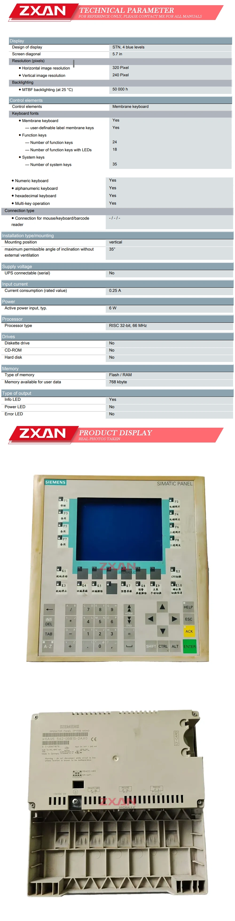 Siemens 6AV6 542-0BB15-2AX0 Description