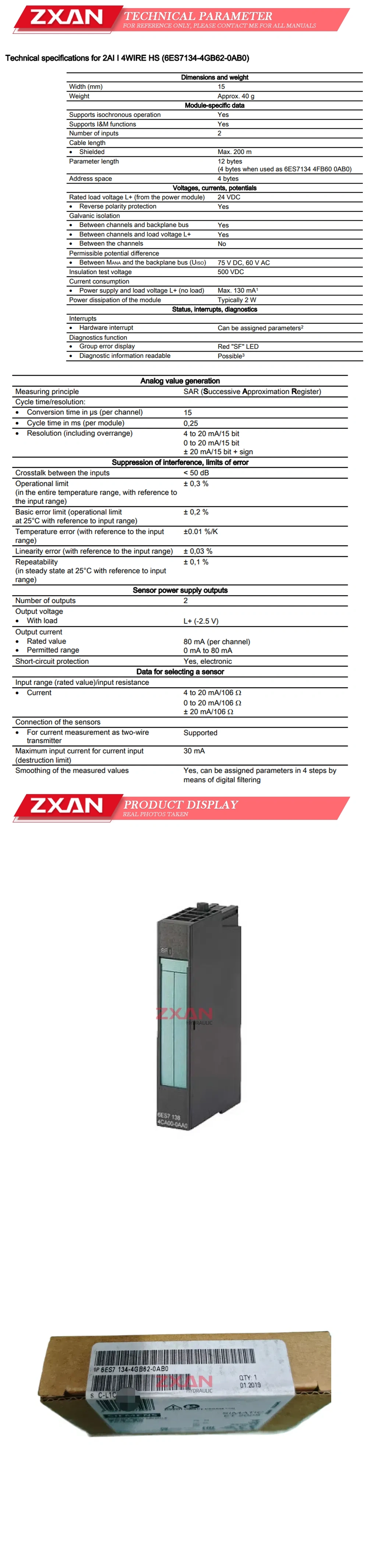 Siemens 6ES7134-4GB62-0AB0 Description