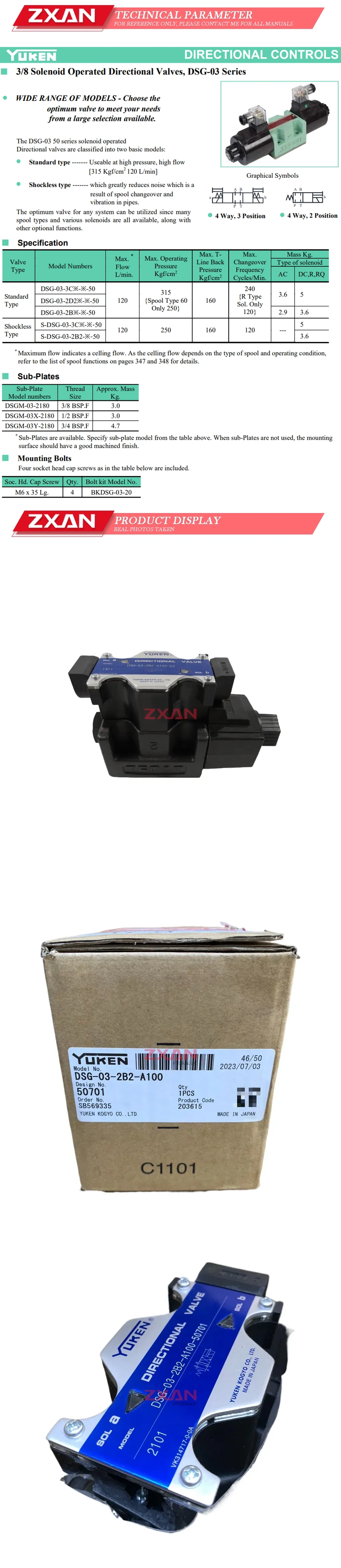 YUKEN DSG-03-2B2-A100-50701 Description