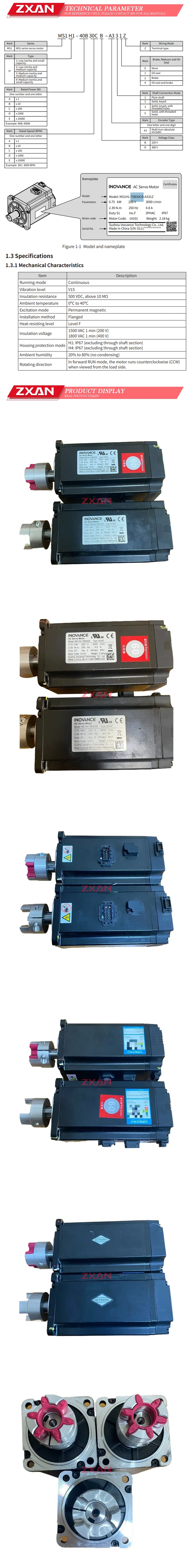 INOVANCE MS1H4-75B30CB A334Z Description