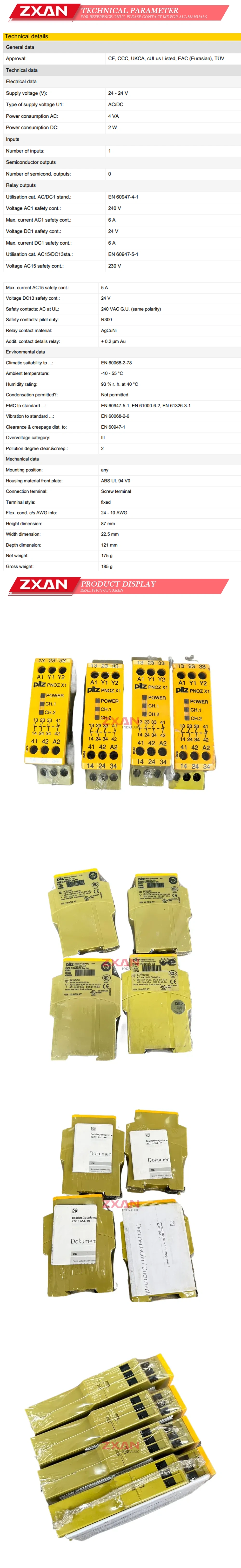 Pilz X124vac Dc 3n/o 1n/ Description