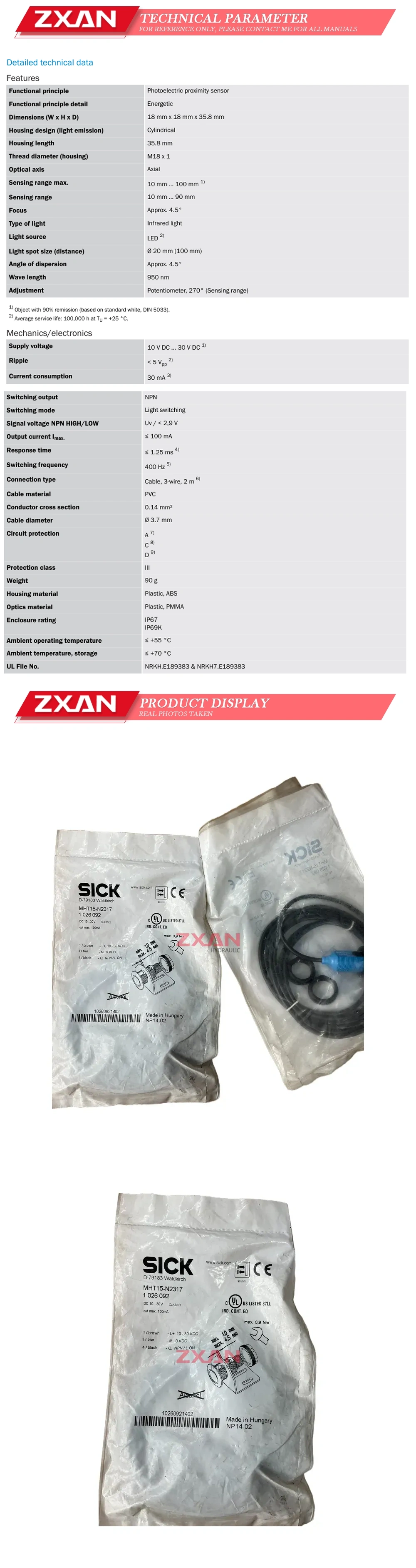 SICK MHT15-N2317 Description
