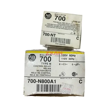 Allen-Bradley 700-N800A1 / 700-NT Control Relay with Pneumatic Time-Delay Attachment