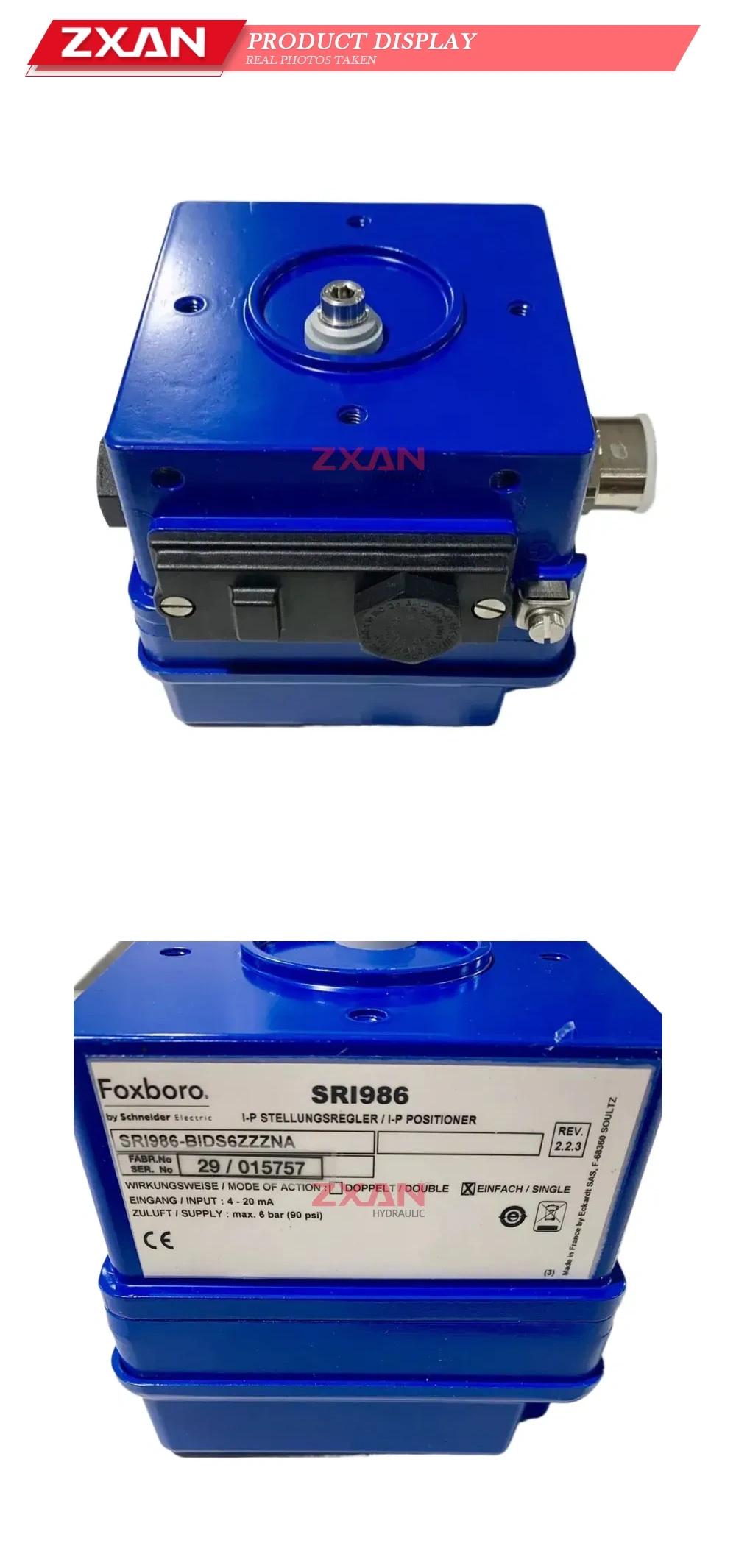 Foxboro SRI986-BIDS6ZZZNA I-P Positioner Description