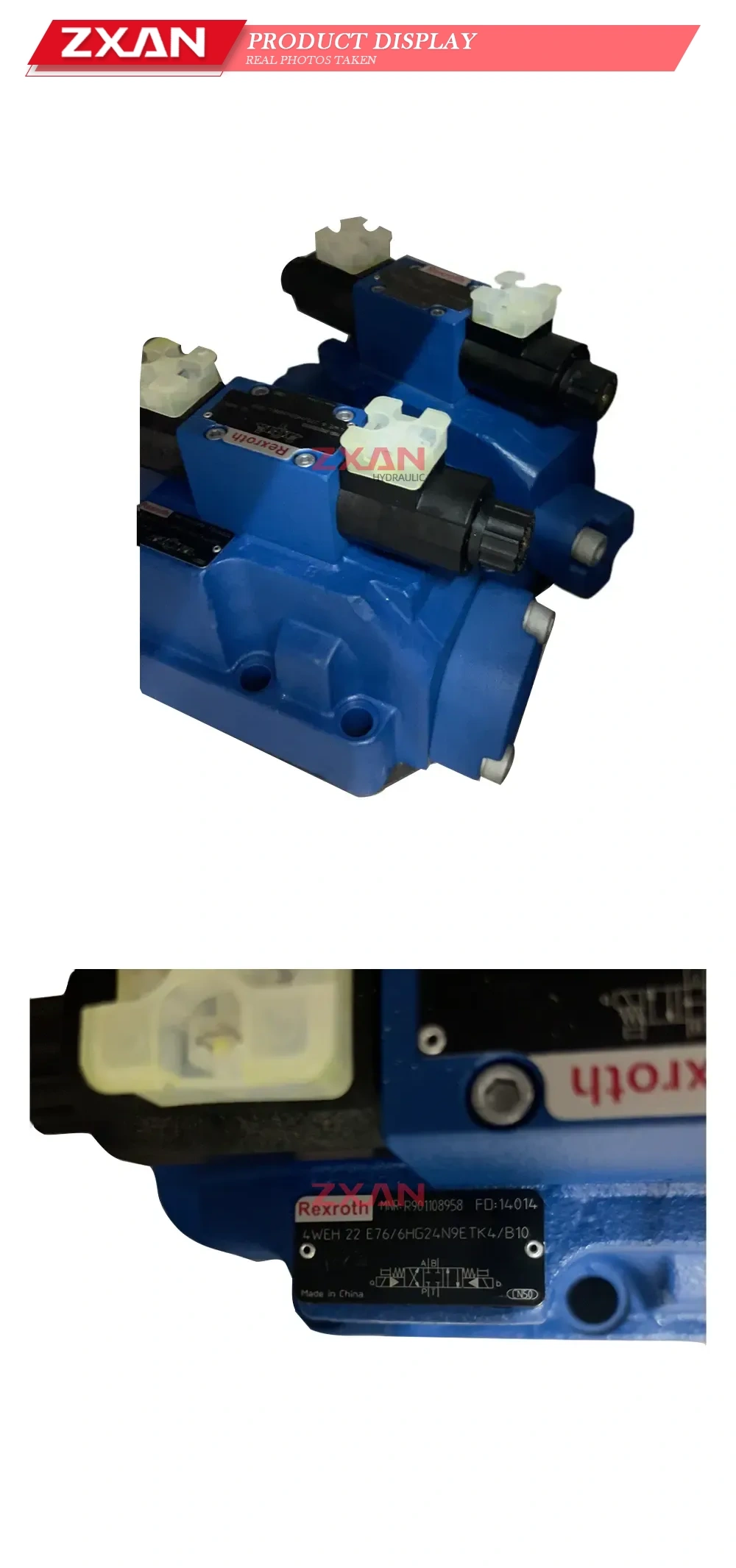 Rexroth 4WEH 22 E76/6HG24N9ETK4/B10 Hydraulic Directional Control Valve Description