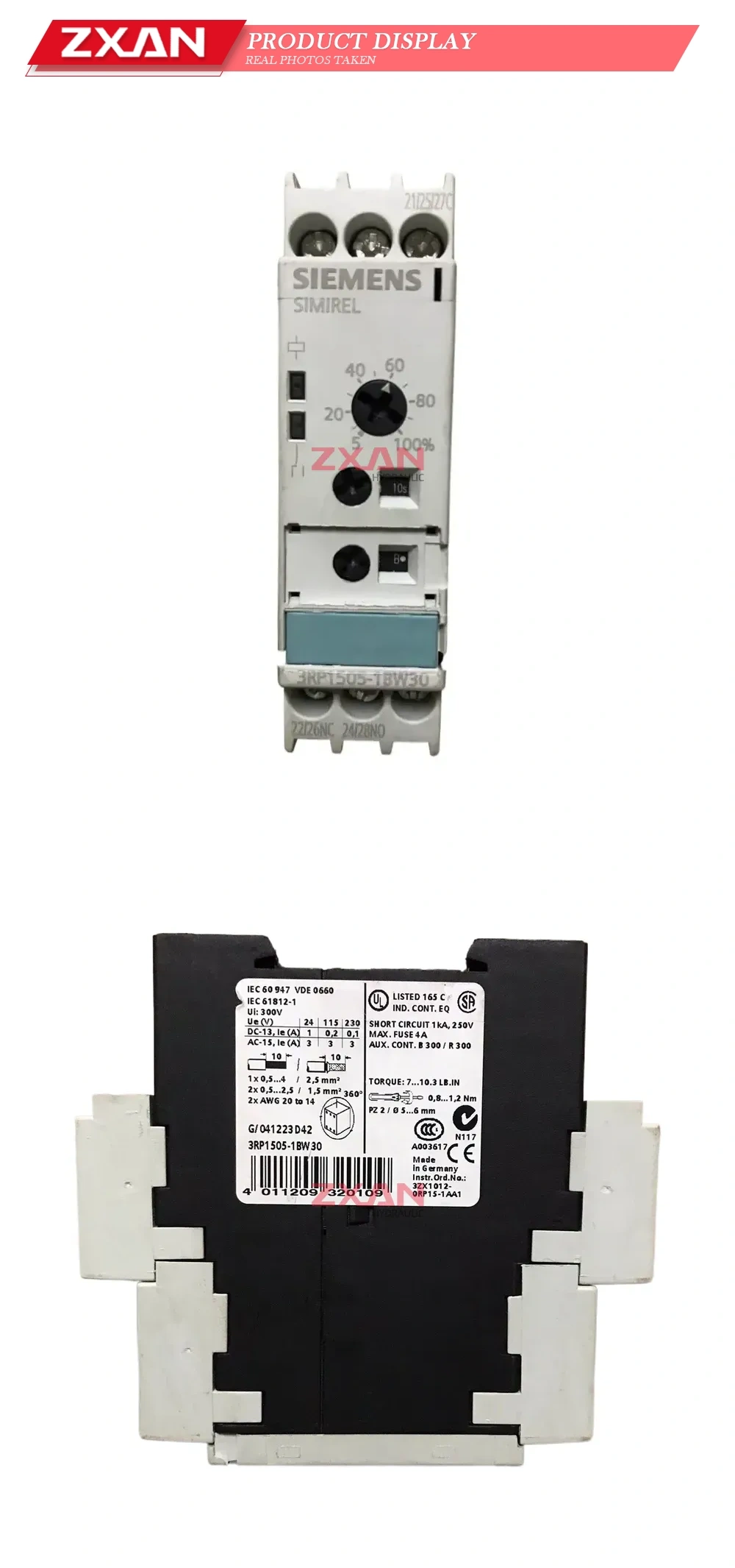 Siemens 3RP1505-1BW30 Timing Relay Description