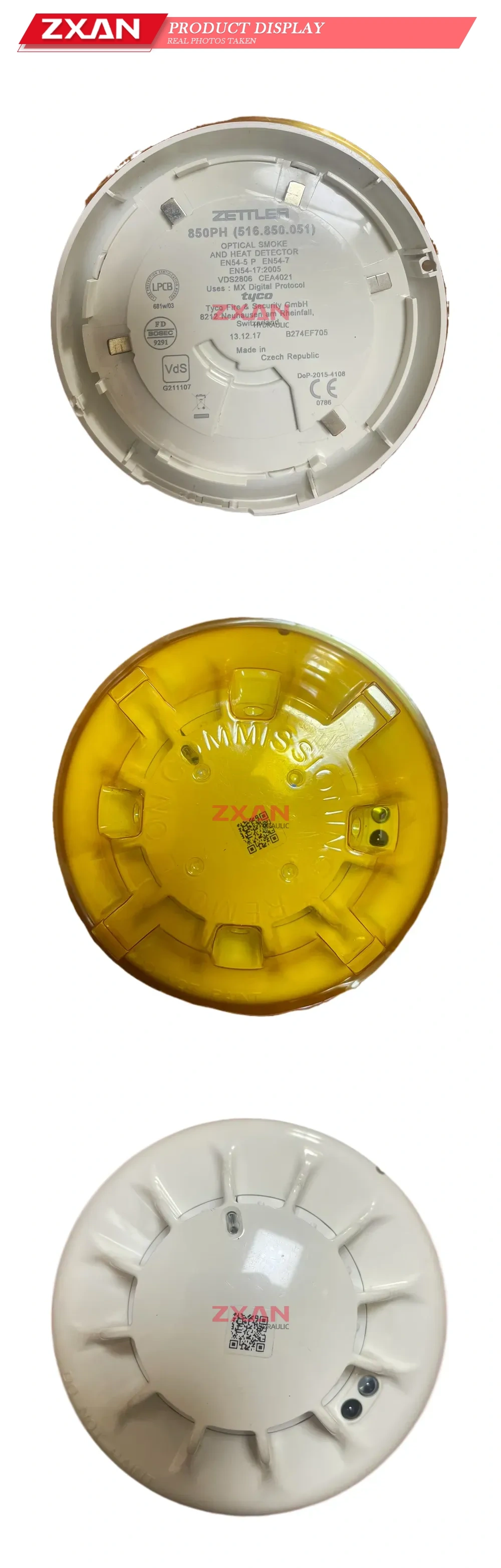 Zettler 850PH (516.850.051) Optical Smoke and Heat Detector Description