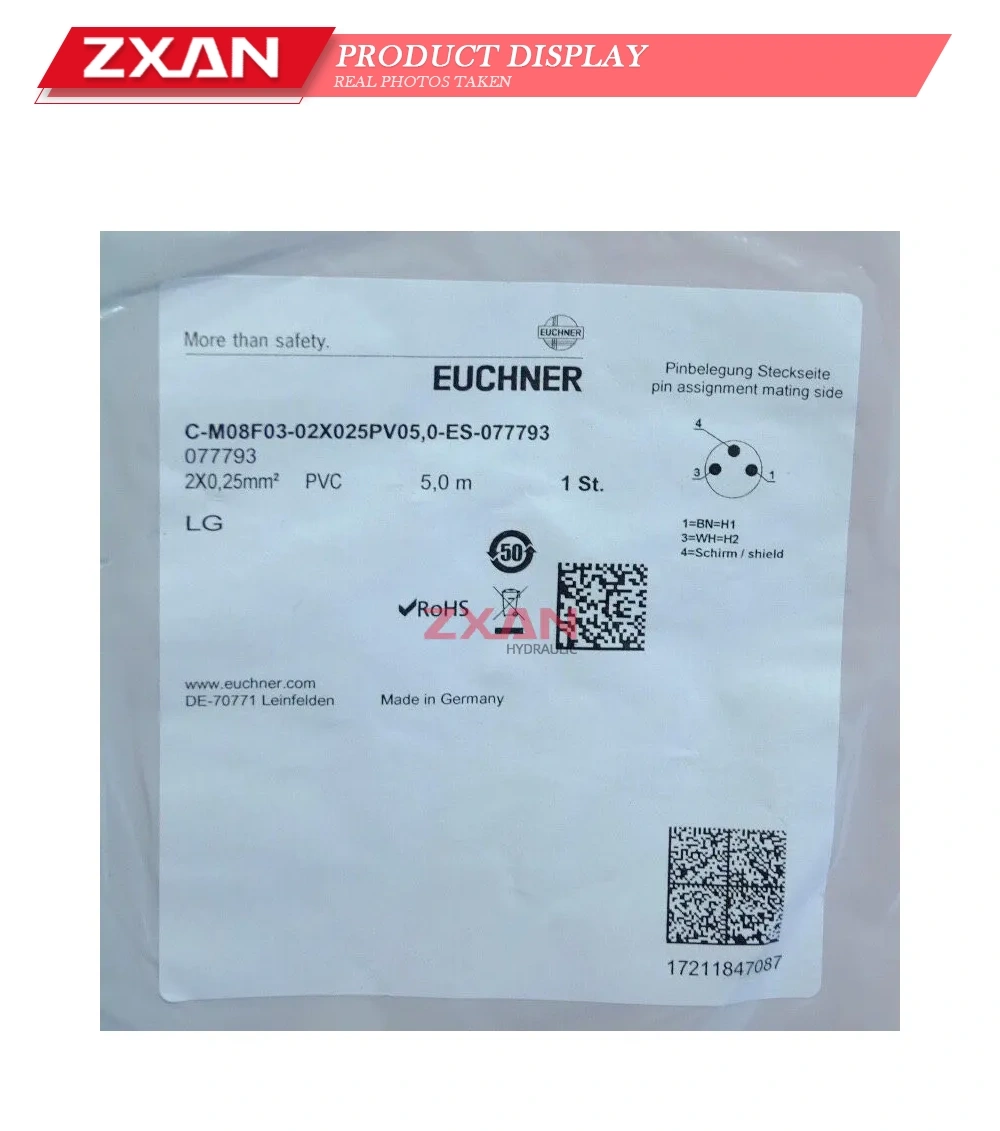 EUCHNER C-M08F03-02X025PV05,0-ES-077793 Connection Cable Description