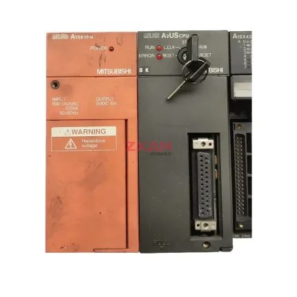 Mitsubishi A2USCPU PLC System / Programmable Logic Controller Module Assembly