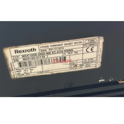 Rexroth MSK100B-0400-NN-S2-AG0-RNNN 3-Phase Permanent Magnet Motor