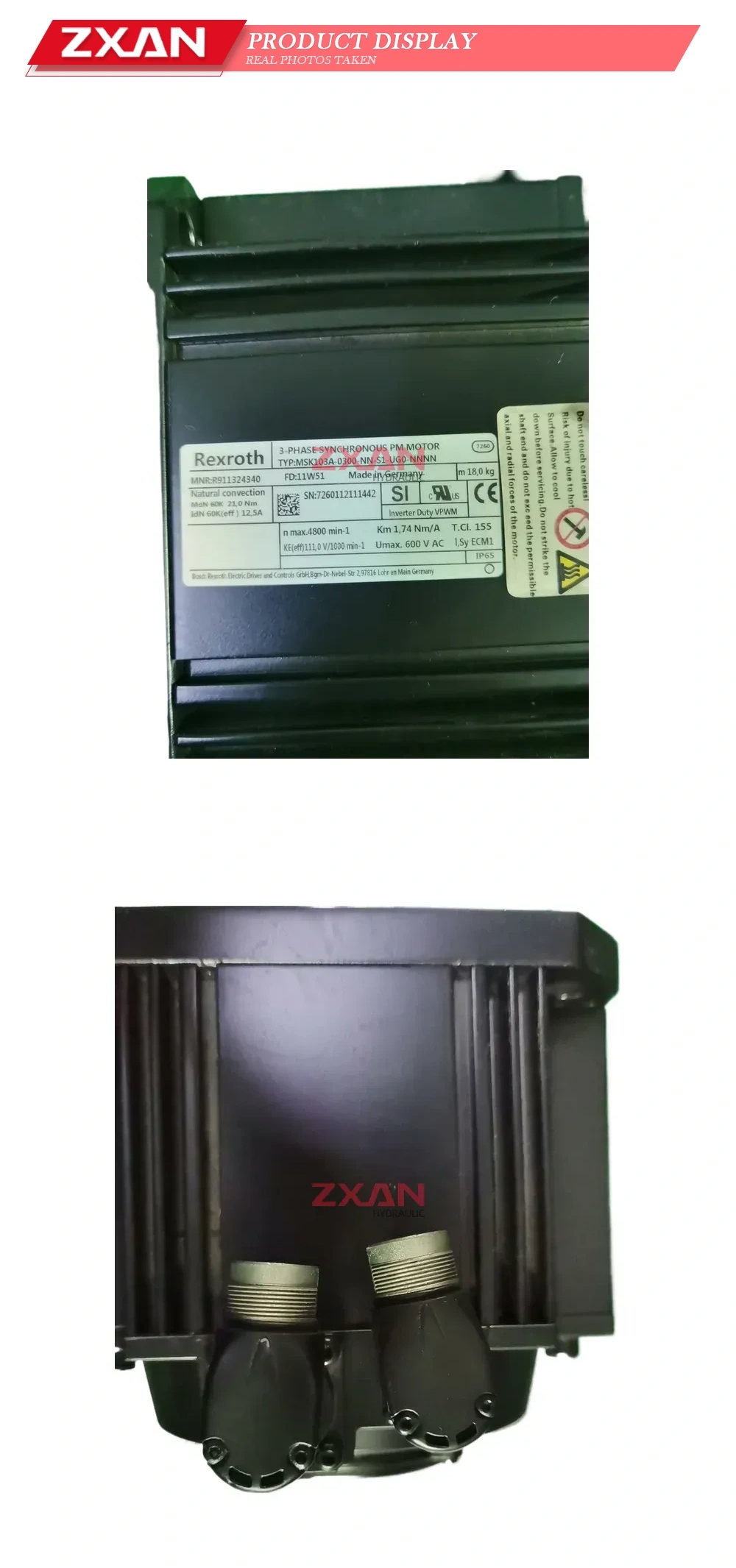 Rexroth MSK103A-0300-NN-S1-UG0-NNNN 3-Phase Synchronous PM Motor Description