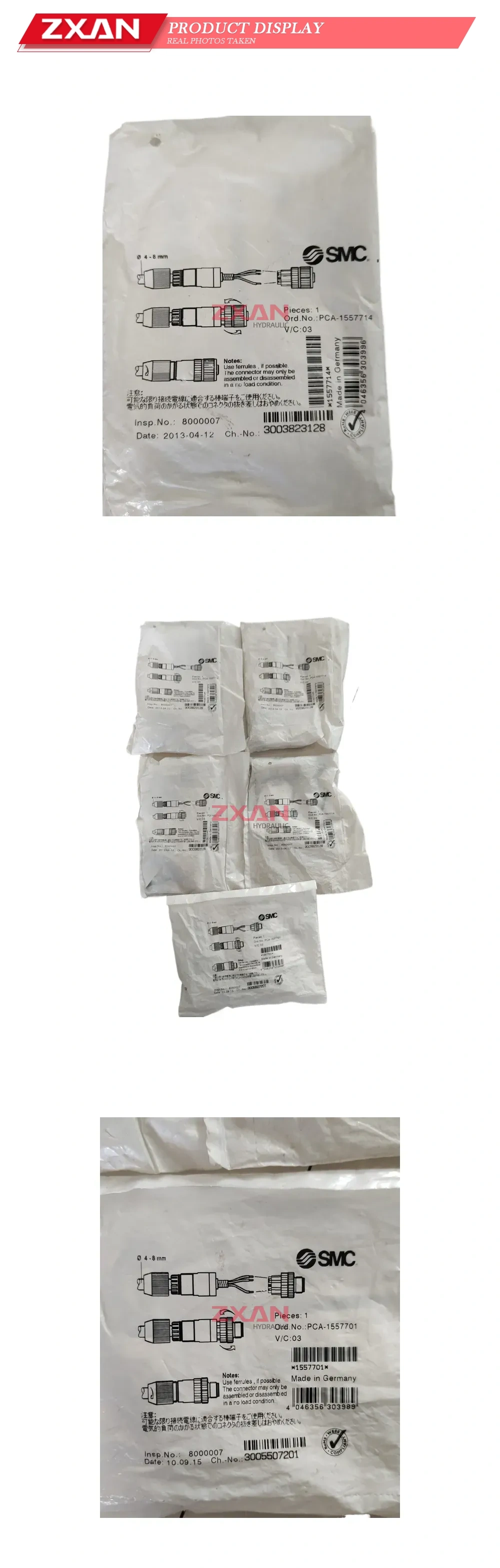 SMC PCA-1557714 / PCA-1557701 Solenoid Valve Electrical Connector Description