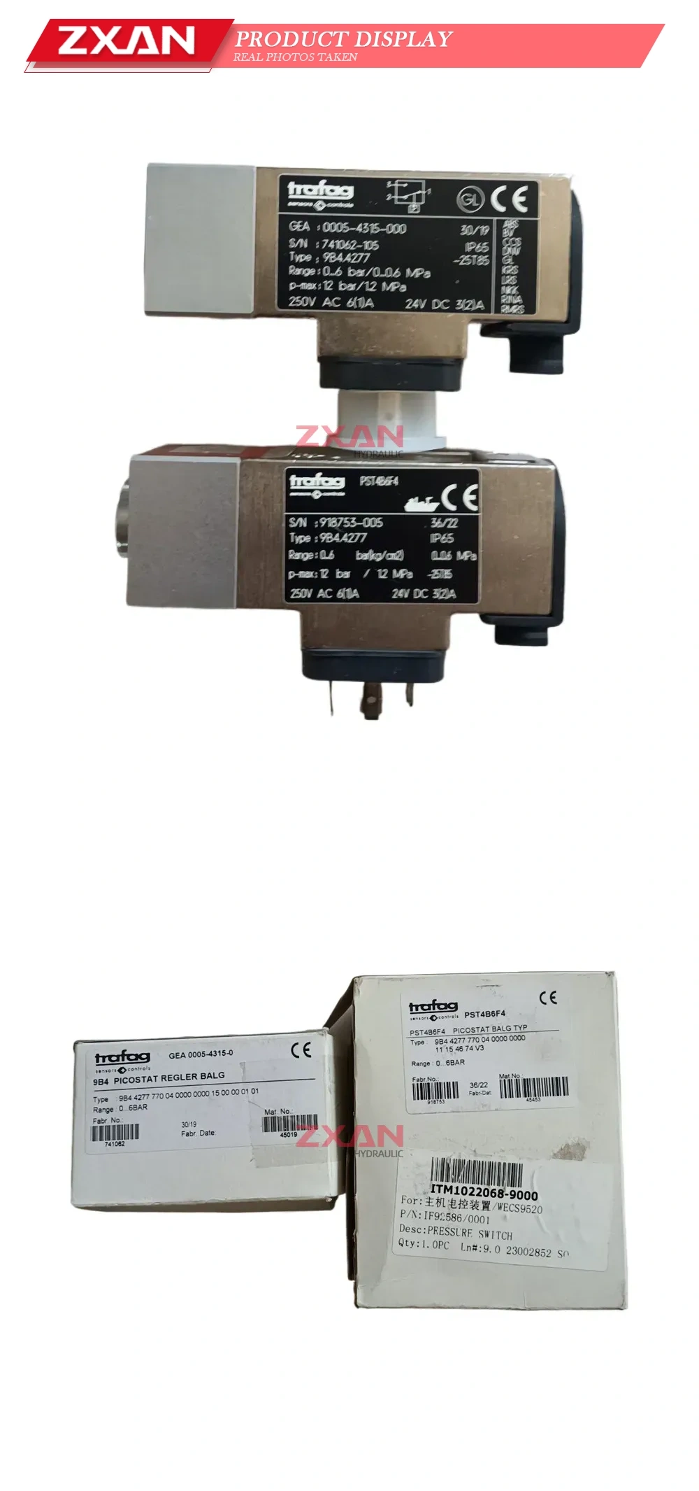 Trafag 9B4.4277 Pressure Switch Description