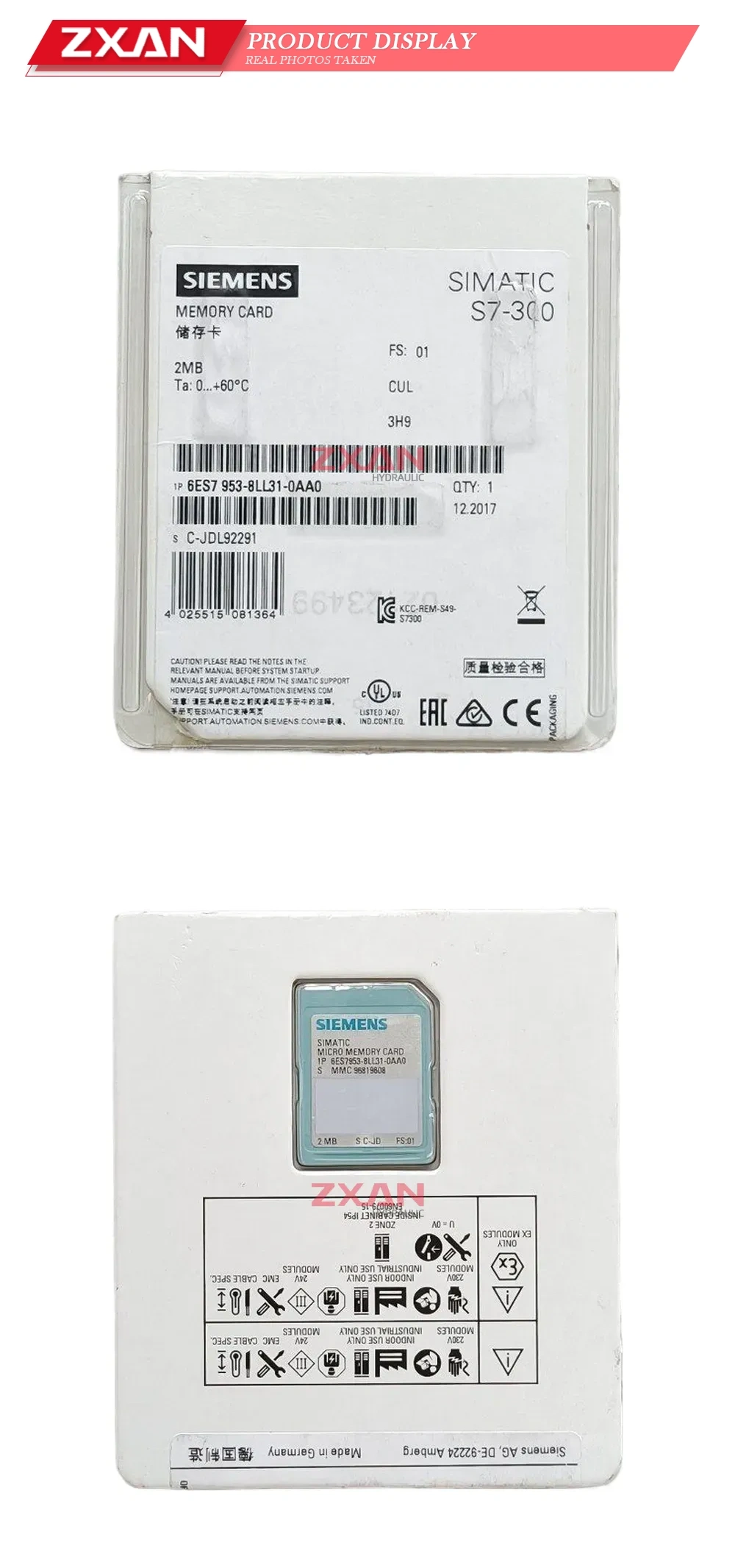 Siemens 6ES7 953-8LL31-0AA0 SIMATIC S7-300 Micro Memory Card Description