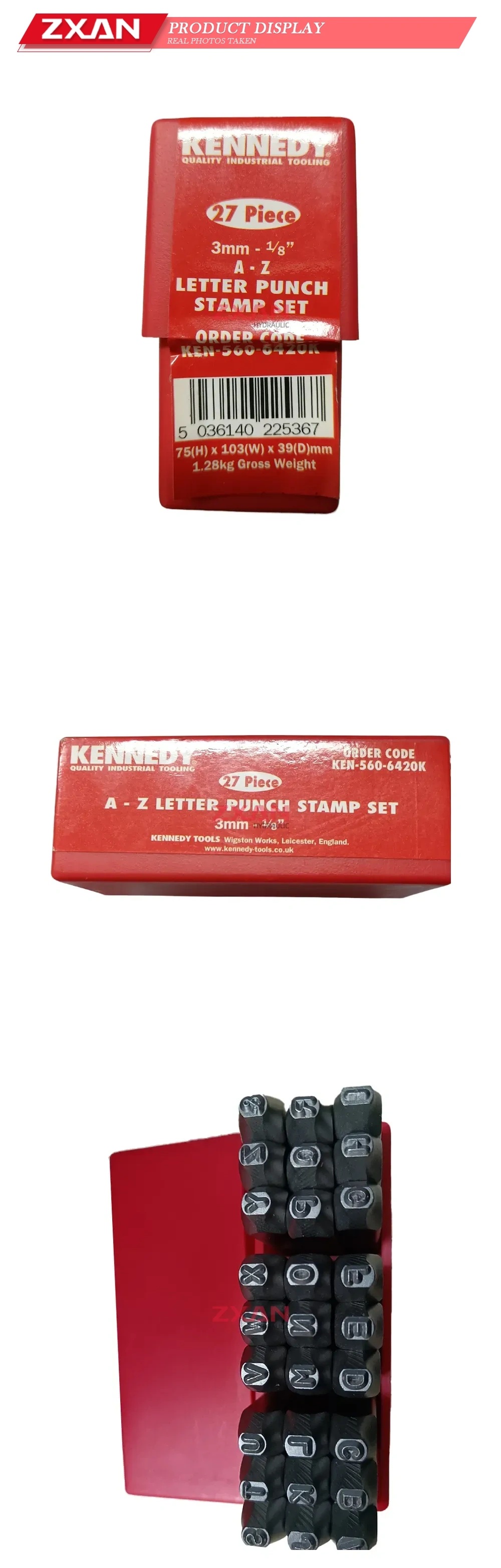 KENNEDY KEN-560-6420K Letter Punch Stamp Set Description