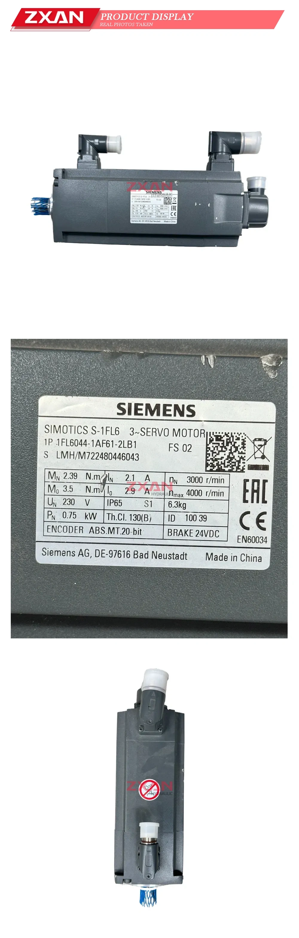 Siemens 1FL6044-1AF61-2LB1 SIMOTICS S-1FL6 Servo Motor Description