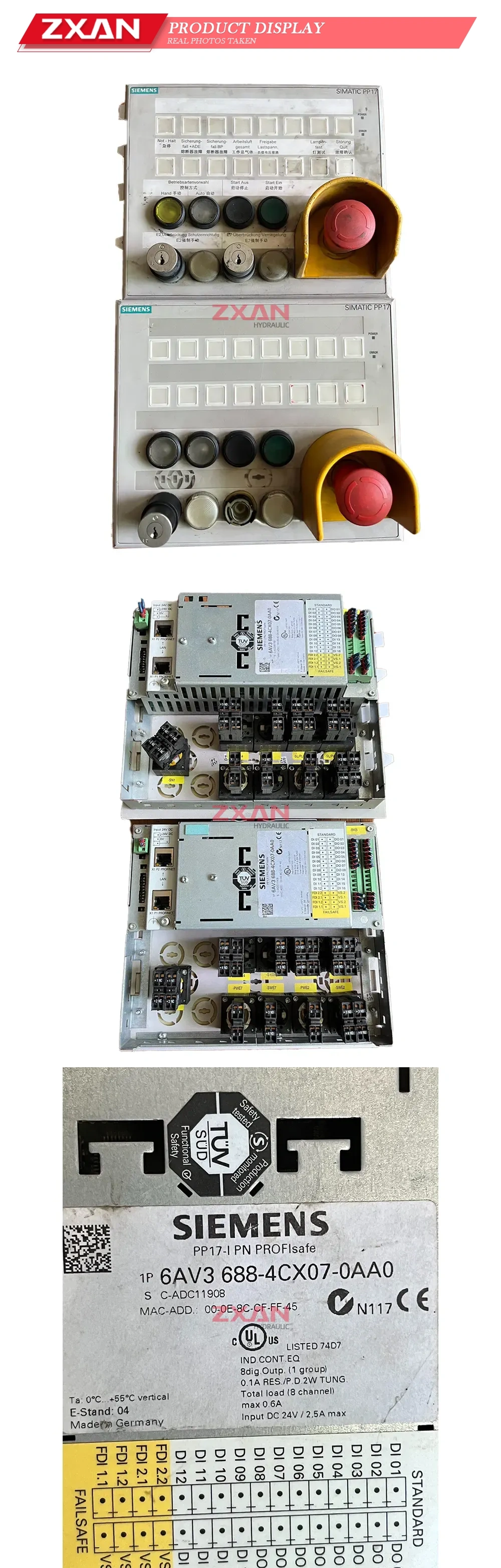 Siemens 6AV3 688-4CX07-0AA0 Industrial Control Panel / Operator Panel Description