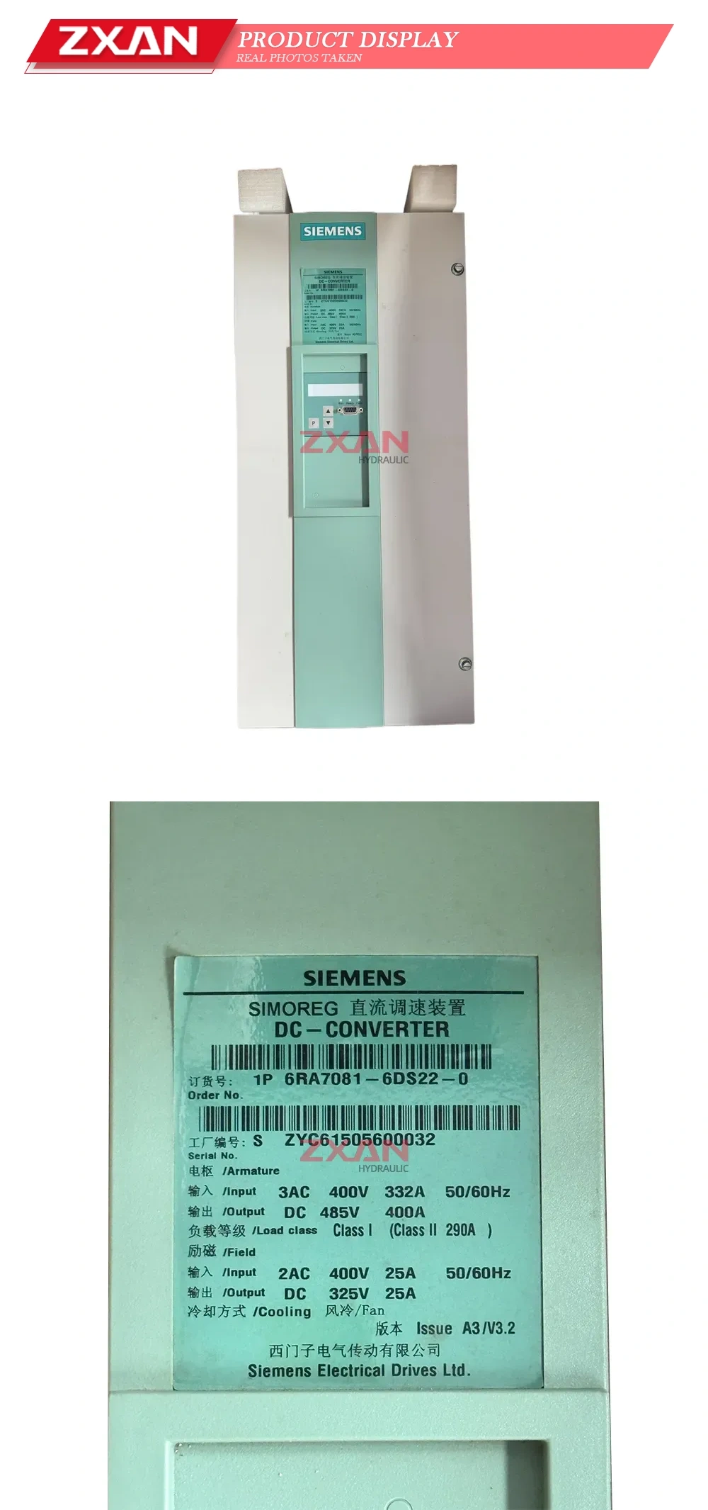 Siemens 6RA7081-6DS22-0 SIMOREG DC Converter Description