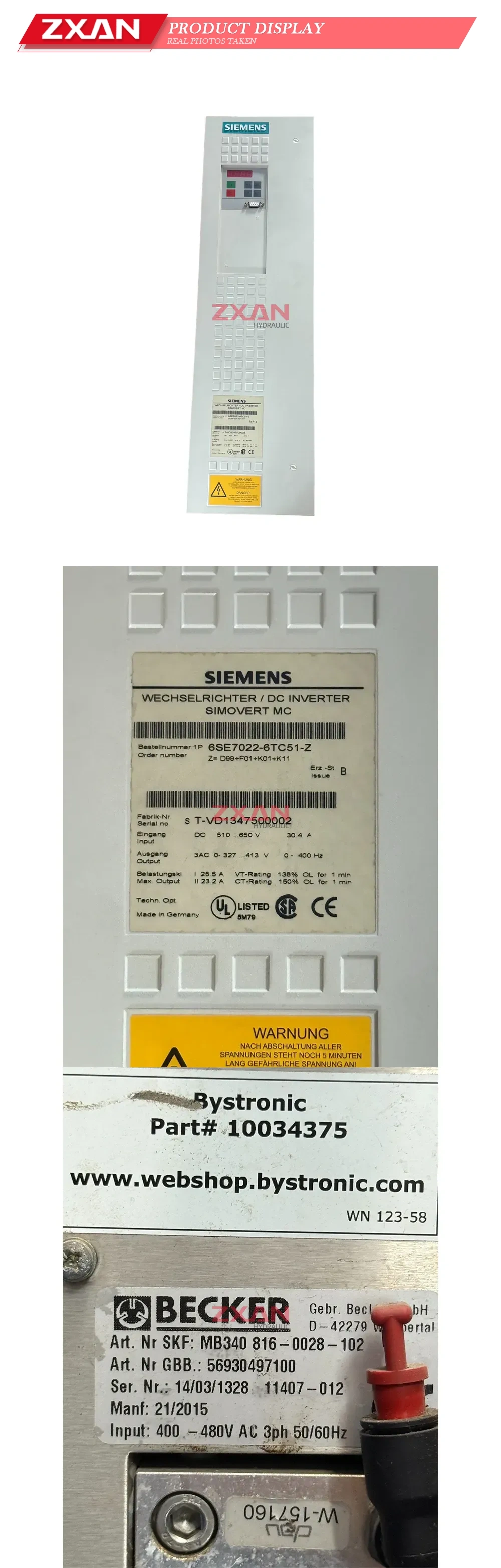 Siemens 6SE7022-6TC51-Z DC Inverter / Frequency Converter Description