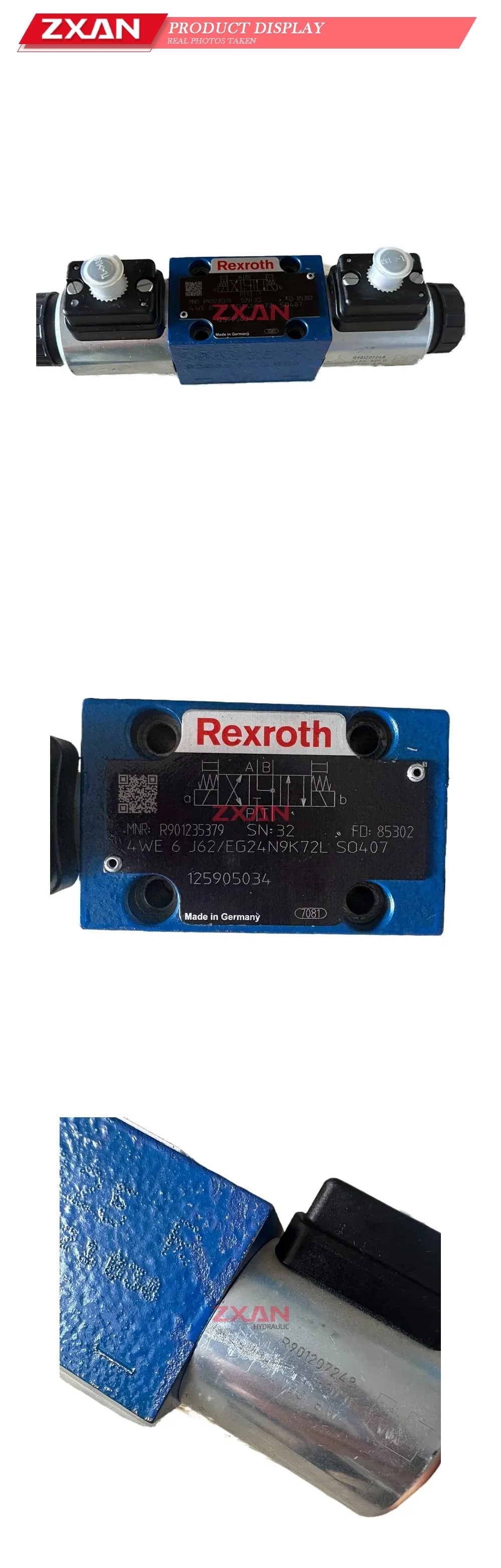 Rexroth 4WE 6 J62/EG24N9K72L SO407 Hydraulic Solenoid Directional Control Valve Description