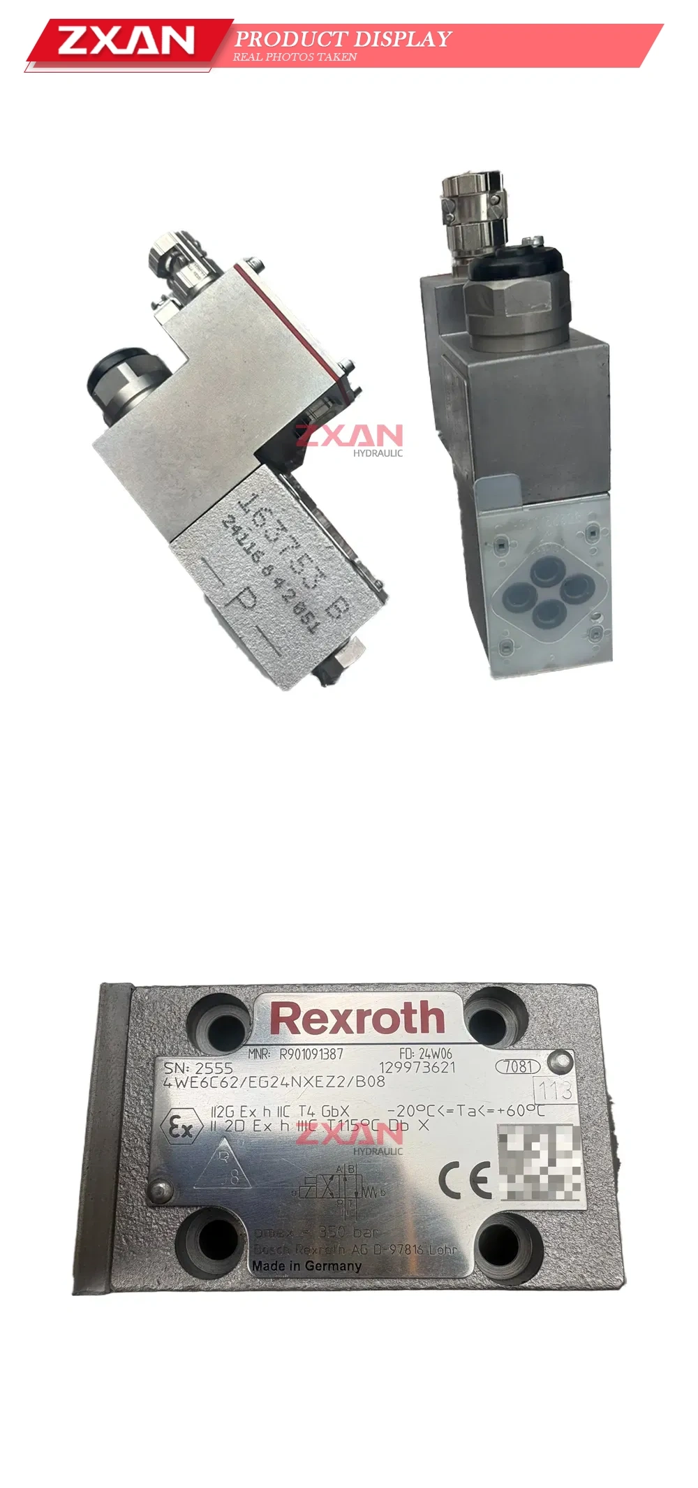 Rexroth 4WE6C62/EG24NXEZ2/B08 Hydraulic Directional Control Valve Description