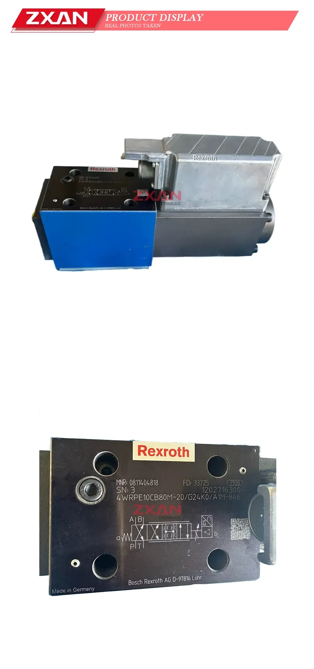 Rexroth 4WRPE10CB80M-20/G24K0/A1M-846 Proportional Directional Control Valve Description