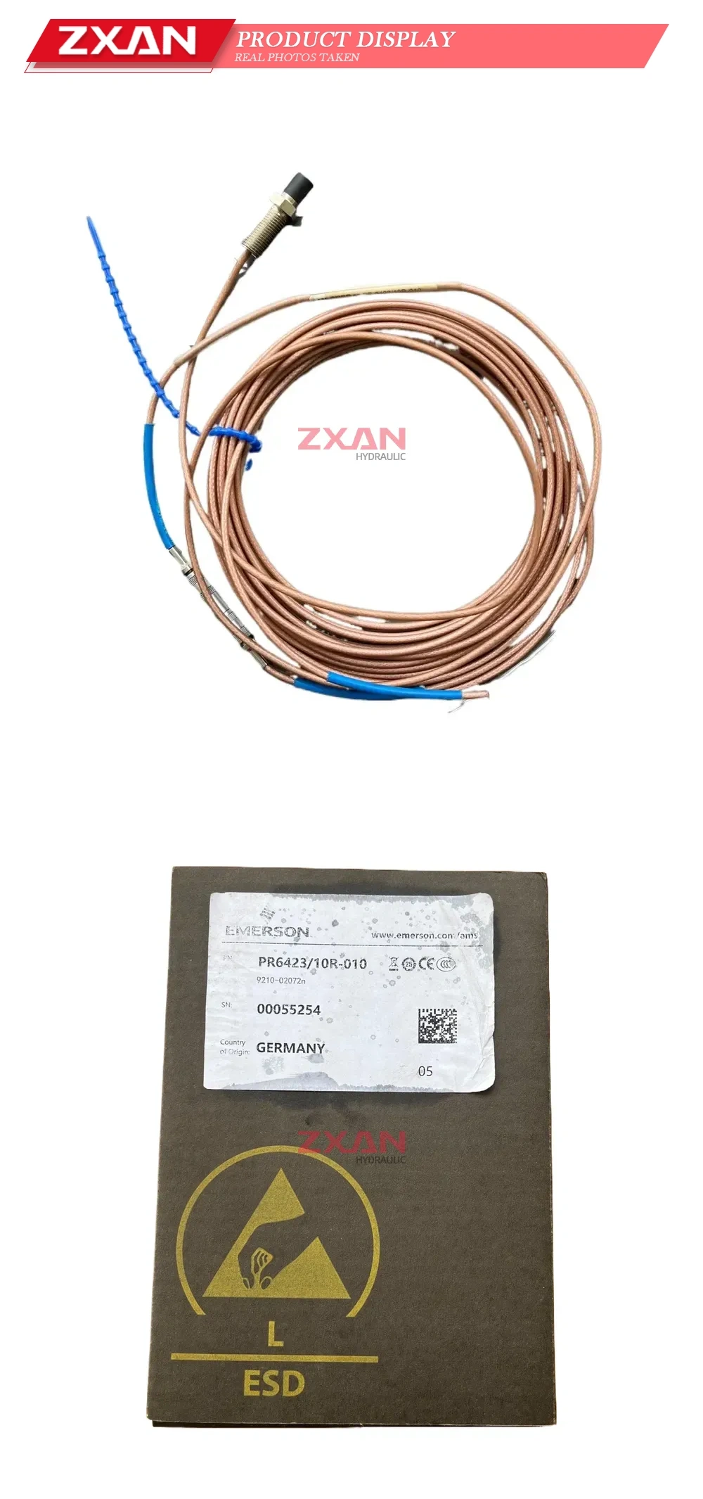 Emerson PR6423/10R-010 Eddy Current Sensor Probe Cable Description