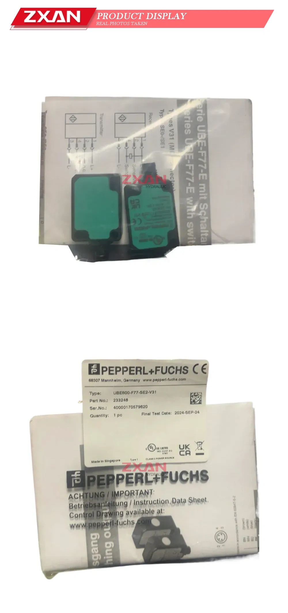 PEPPERL+FUCHS UBE600-F77-SE2-V31 Ultrasonic Sensor Description