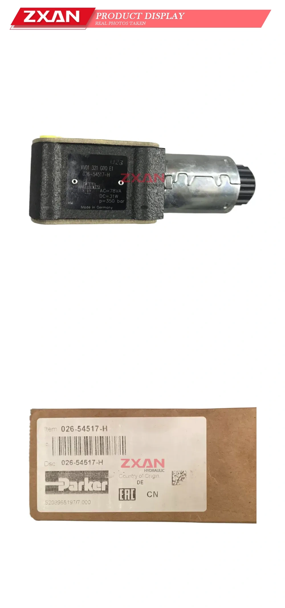 Parker 026-54517-H Hydraulic Solenoid Valve Description