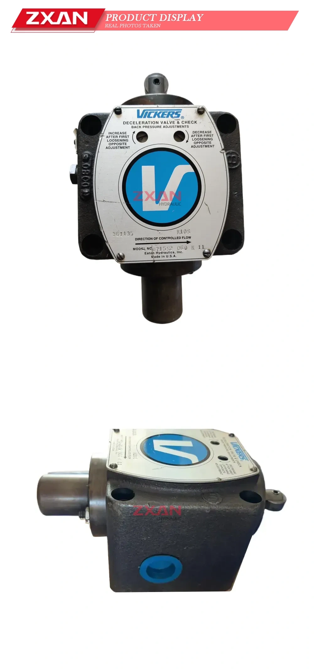 Vickers DT15S2 060 K 11 Deceleration Valve & Check Description