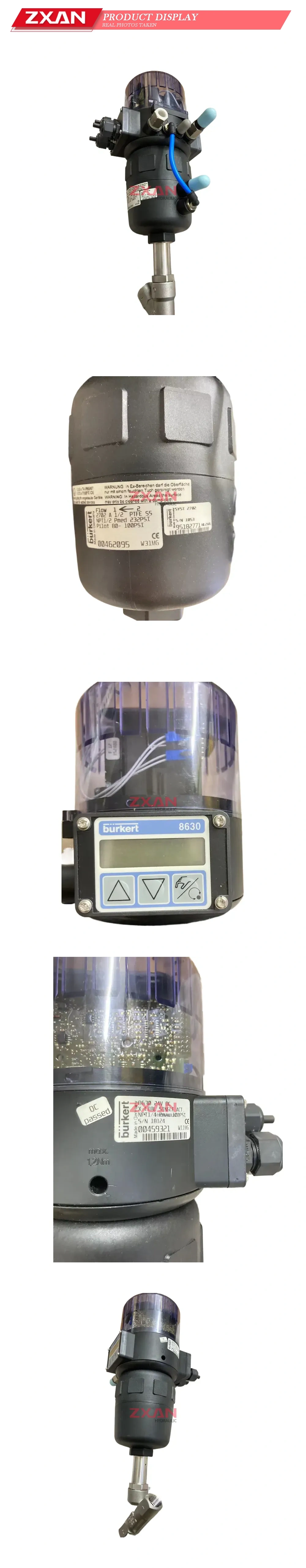 Burkert 8630 / 2702 Pneumatic Actuated Angle-Seat Control Valve with TopControl Positioner Description