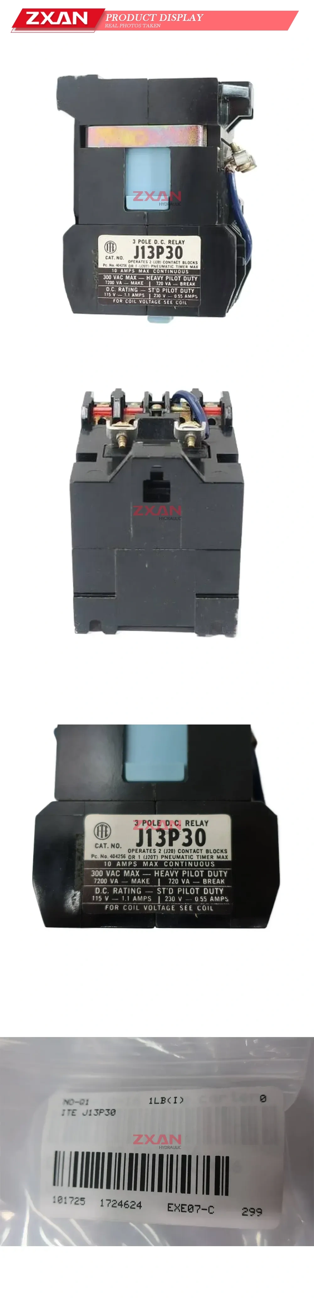 ITE J13P30 3 Pole D.C. Control Relay Description