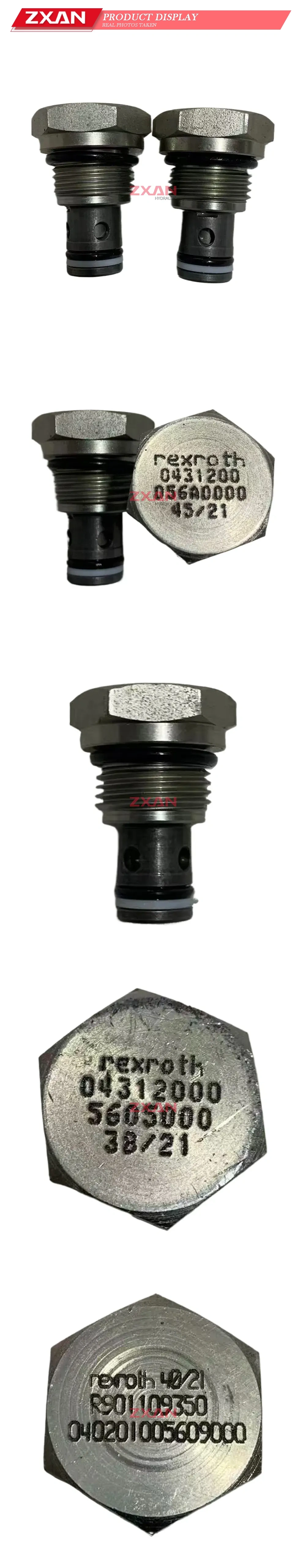 Rexroth 0431200056A0000; 043120005605000; R901109350 / 040201005609000 Hydraulic Cartridge Valve (Insert Valve) Description