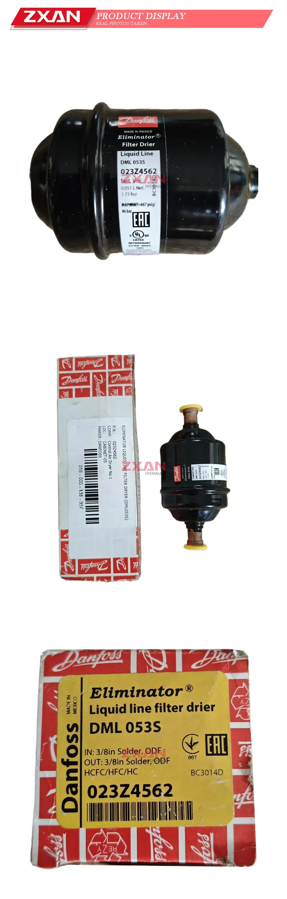 Danfoss DML 053S (023Z4562) Liquid Line Filter Drier Description