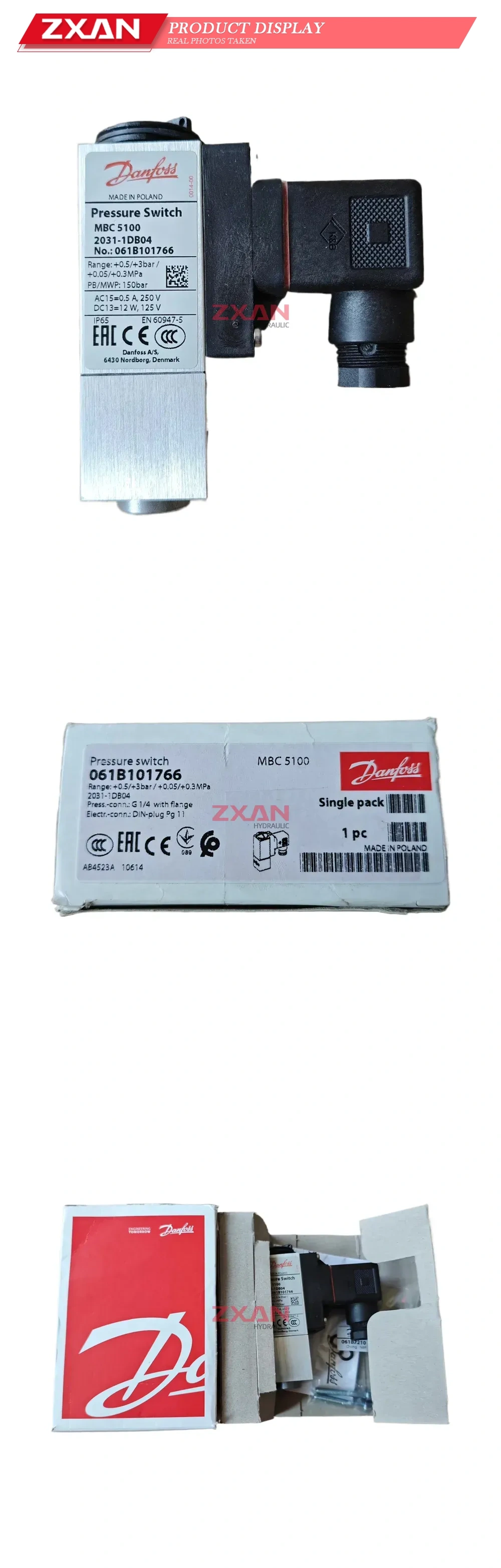Danfoss MBC 5100 (2031-1DB04), code no. 061B101766 Pressure Switch Description