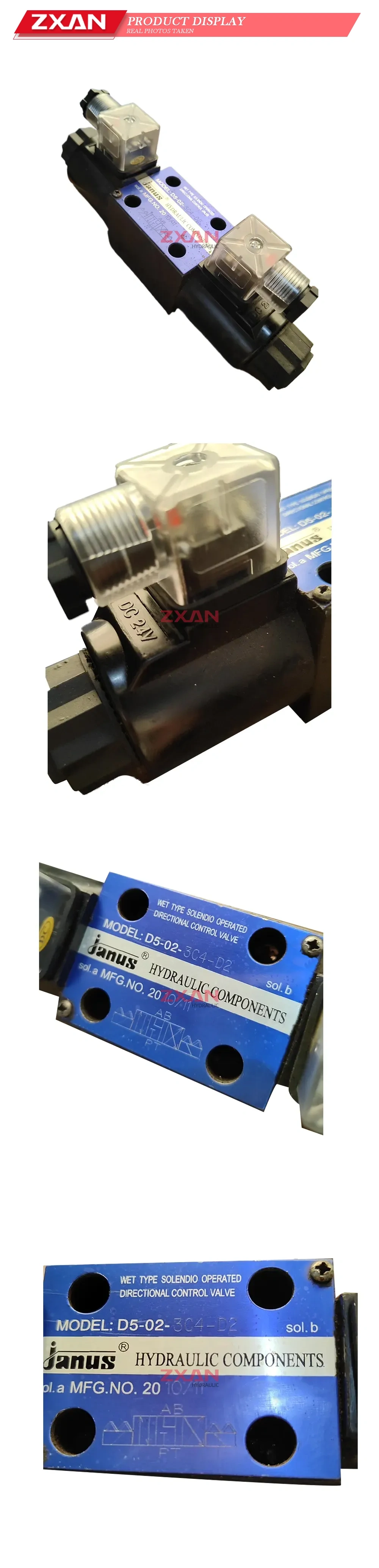 Janus D5-02-3C4-D2 Hydraulic Solenoid Operated Directional Control Valve Description
