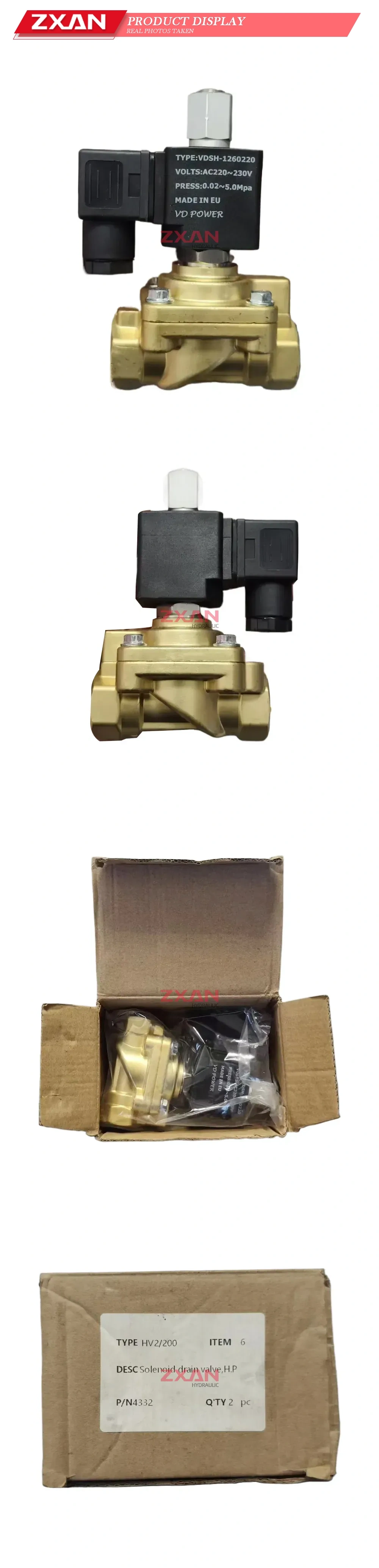 VD POWER HV2/200 / VDSH-1260220 (P/N: 4332) High Pressure Solenoid Drain Valve Description
